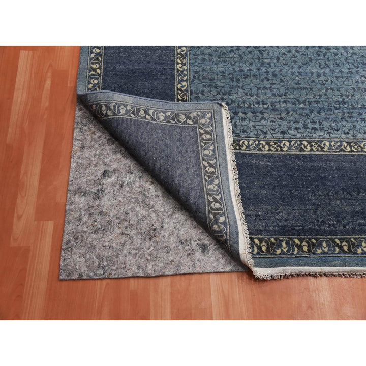 12'0" x 15'4" New Hand Knotted Blue Wool Rectangle Oriental Rug - MOA10275170