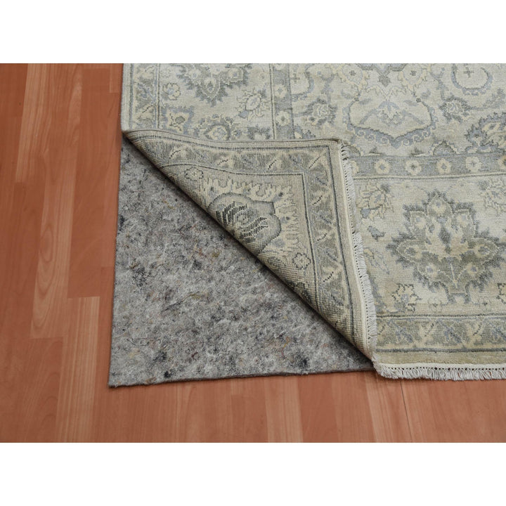 8'6" x 12'0" New Hand Knotted Grey Silk Rectangle Oriental Rug - MOA10275193