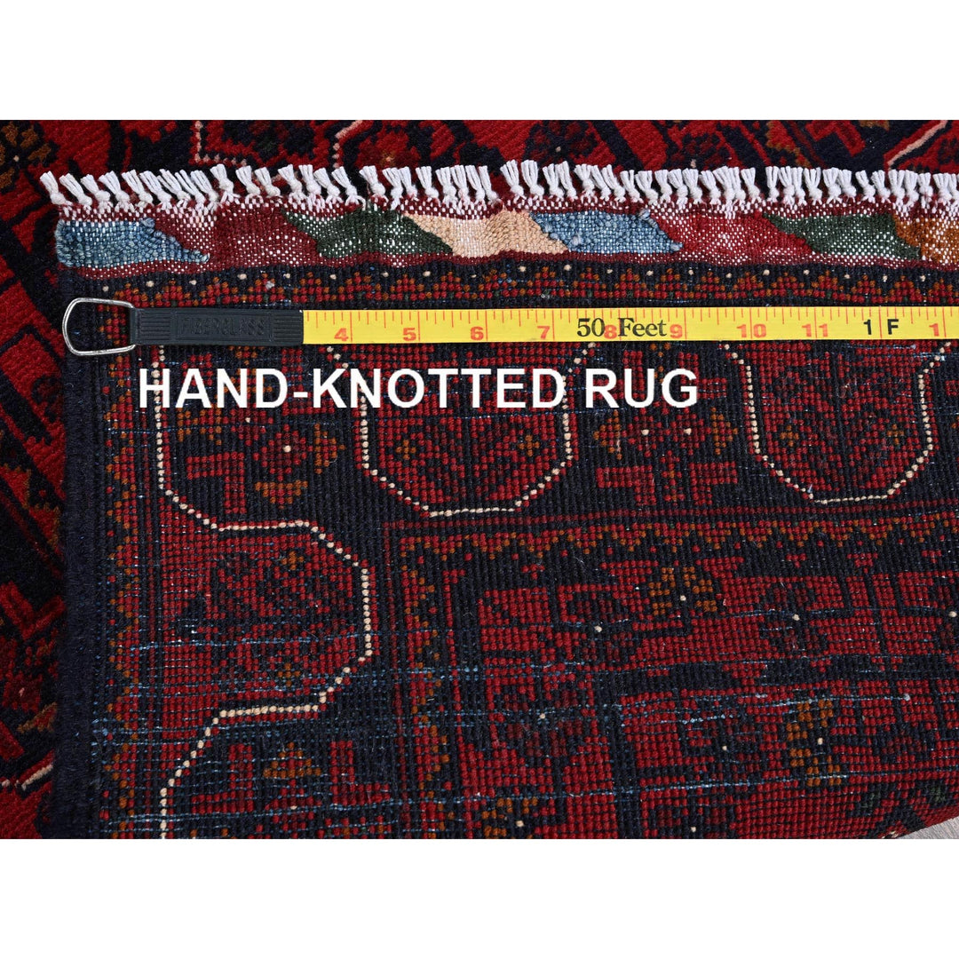 1'9" x 4'10" New Hand Knotted Red Wool Runner Oriental Rug - MOA102751