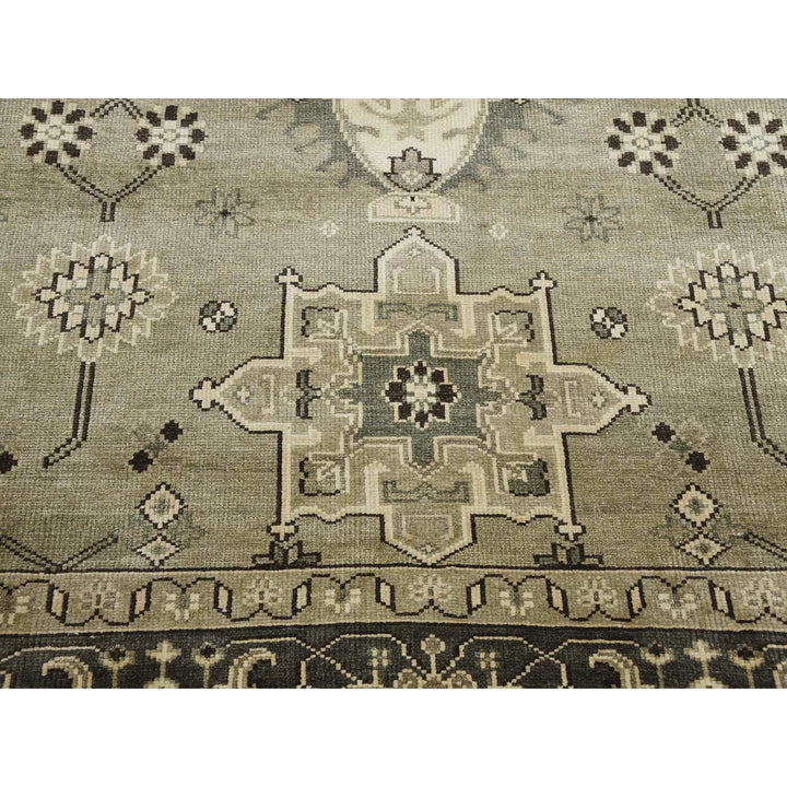 8'0" x 10'3" New Hand Knotted Grey Wool Rectangle Oriental Rug - MOA10275227