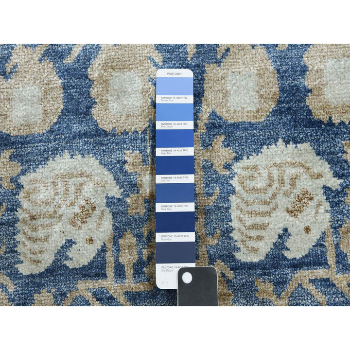 8'9" x 12'0" New Hand Knotted Blue Cotton Rectangle Oriental Rug - MOA10275242