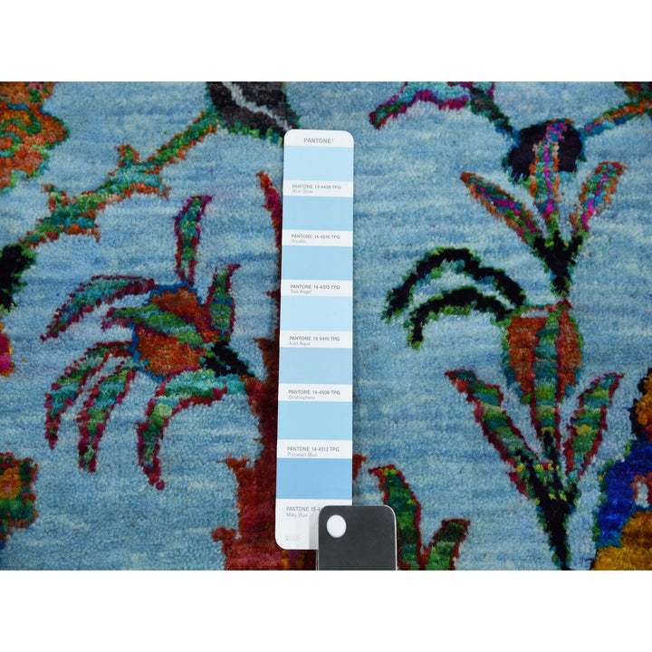 9'0" x 12'2" New Hand Knotted Blue Cotton Rectangle Oriental Rug - MOA10275245