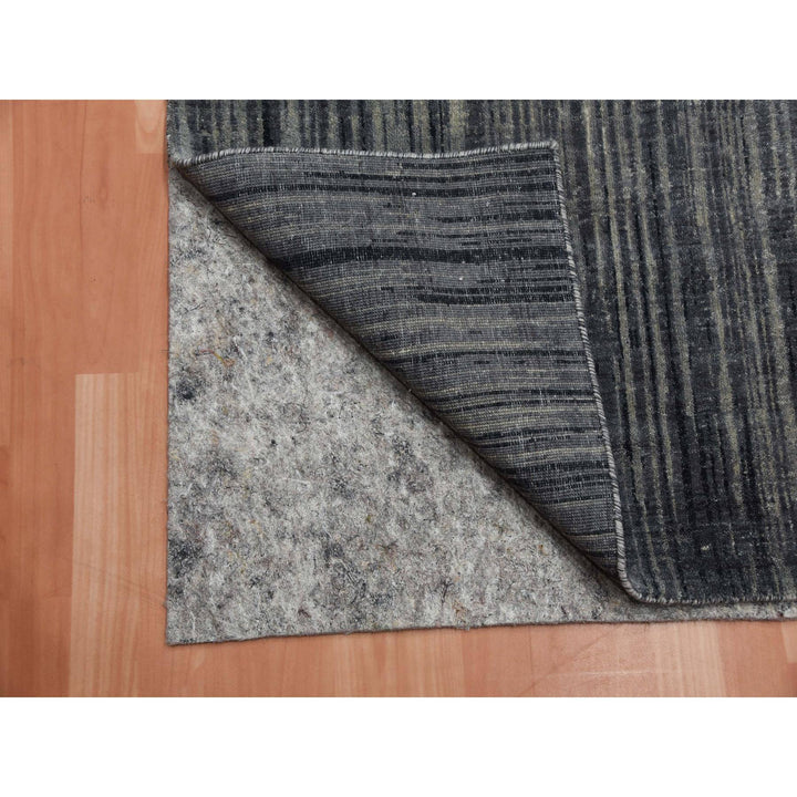 2'6" x 12'6" New Hand Knotted Grey Wool Runner Oriental Rug - MOA10275260