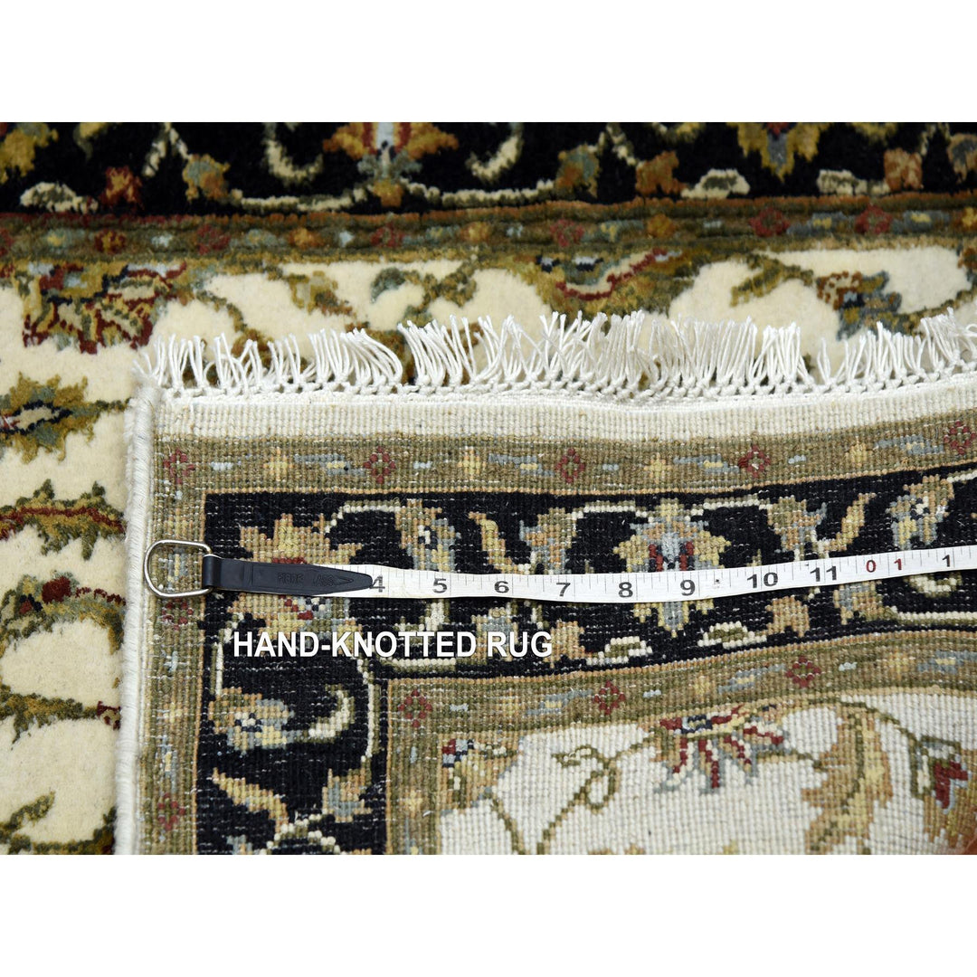 2'6" x 8'2" New Hand Knotted Ivory Wool & Silk Runner Oriental Rug - MOA10275277