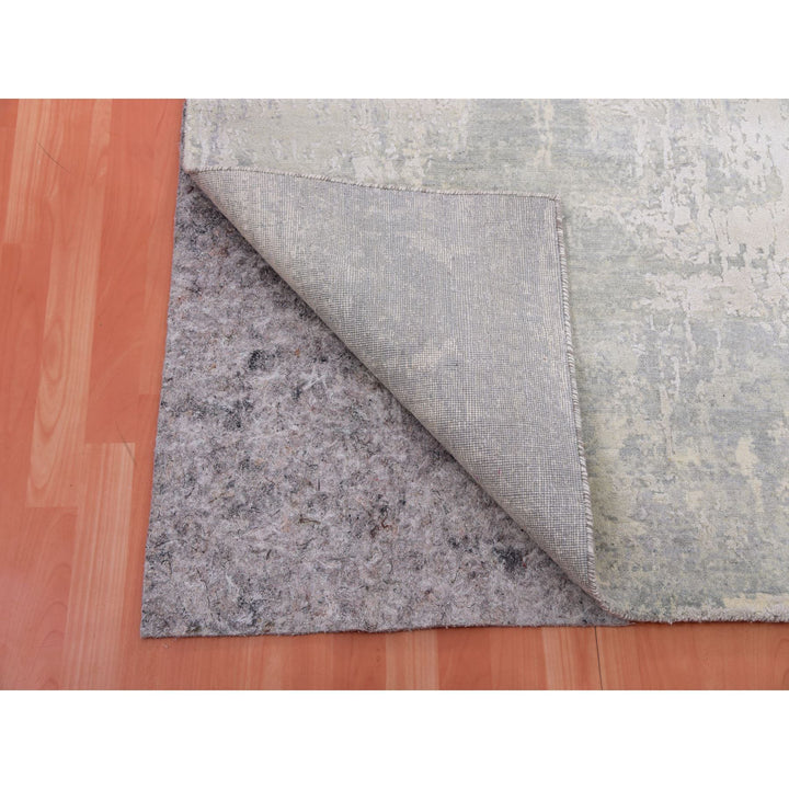 8'1" x 8'2" New Hand Knotted Grey Cotton Square Oriental Rug - MOA10275343