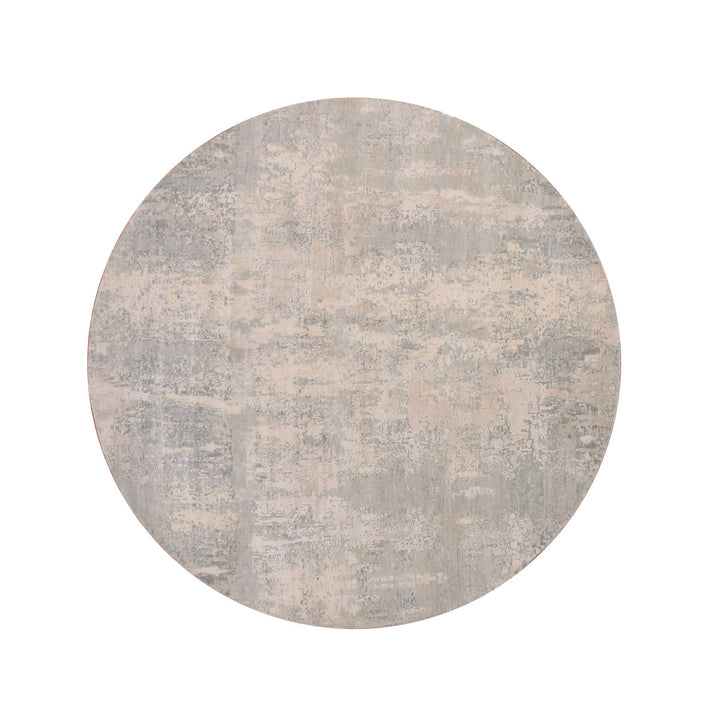 7'1" x 7'2" New Hand Knotted Grey Cotton Round Oriental Rug - MOA10275346