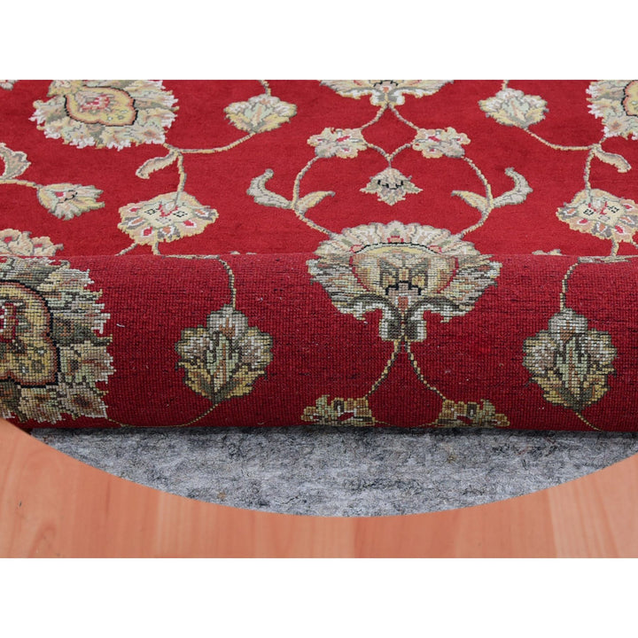 8'1" x 8'2" New Hand Knotted Red Cotton Round Oriental Rug - MOA10275359