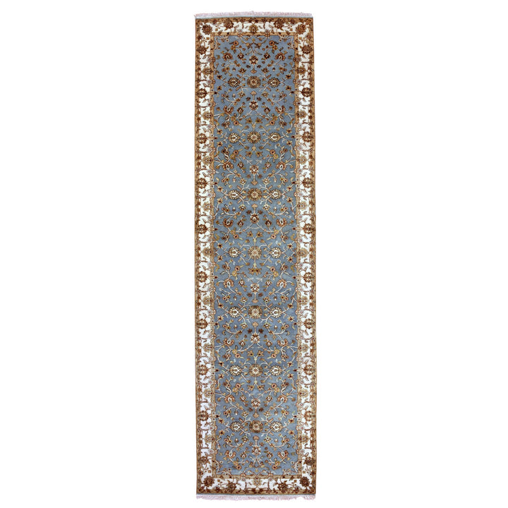 3'0" x 12'2" New Hand Knotted Blue Wool Runner Oriental Rug - MOA10275380