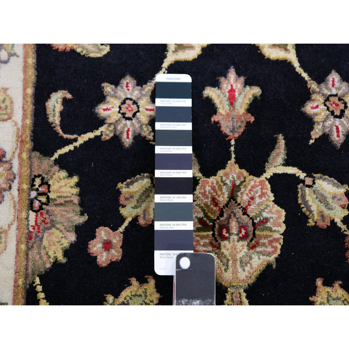 2'6" x 9'10" New Hand Knotted Black Wool Runner Oriental Rug - MOA10275389