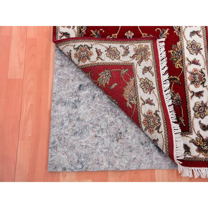 2'6" x 8'2" New Hand Knotted Red Wool & Silk Runner Oriental Rug - MOA10275393