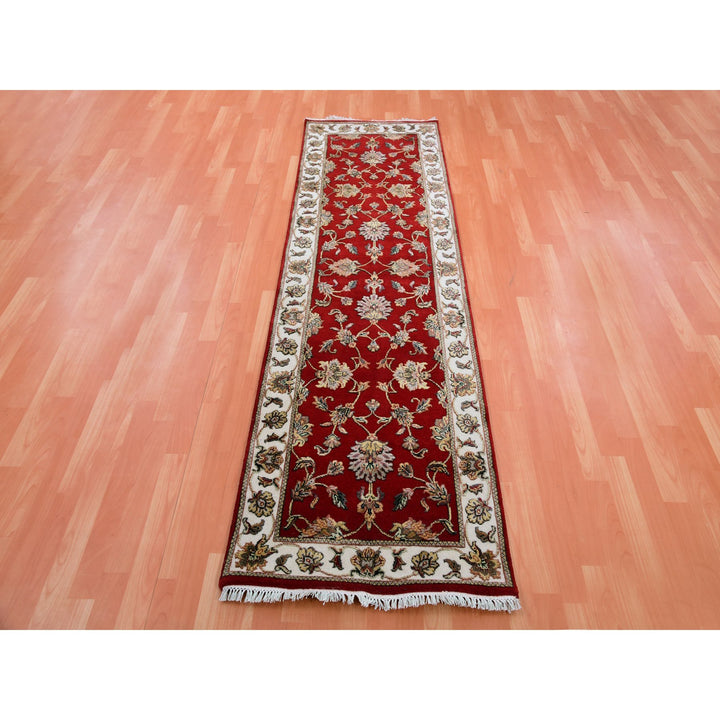 2'6" x 8'2" New Hand Knotted Red Cotton Runner Oriental Rug - MOA10275399