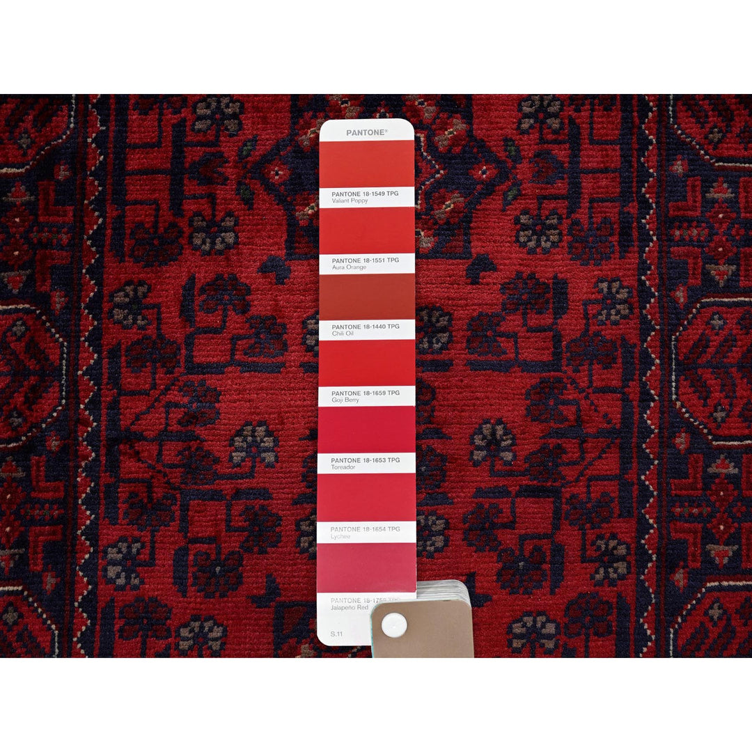 1'9" x 4'9" New Hand Knotted Red Wool Runner Oriental Rug - MOA102753