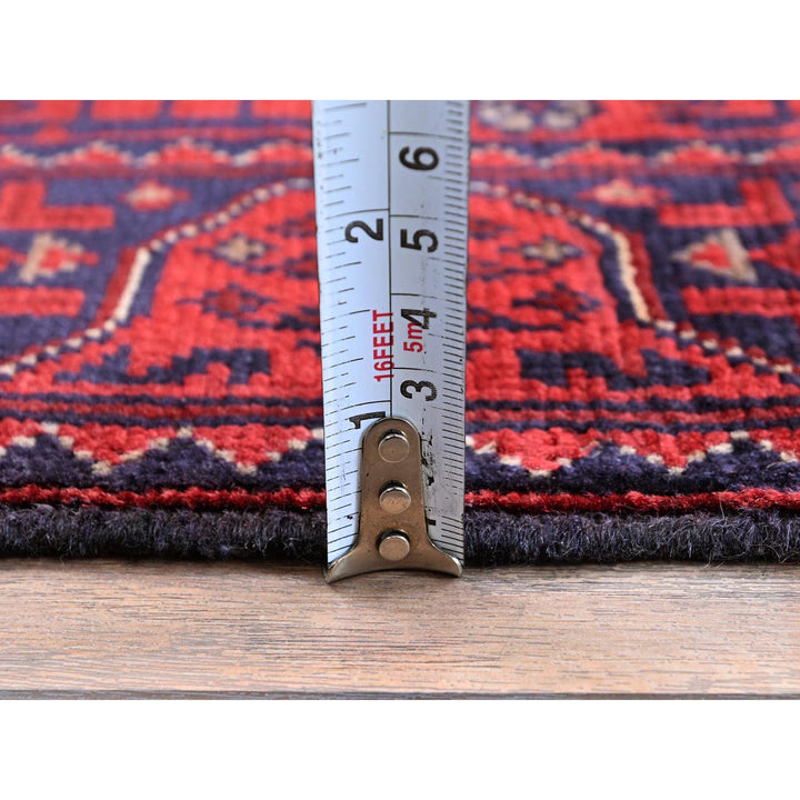 1'9" x 4'9" New Hand Knotted Red Wool Runner Oriental Rug - MOA102753