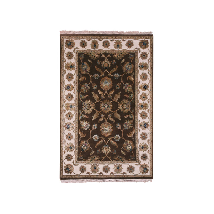 3'0" x 5'1" New Hand Knotted Brown Cotton Rectangle Oriental Rug - MOA10275400