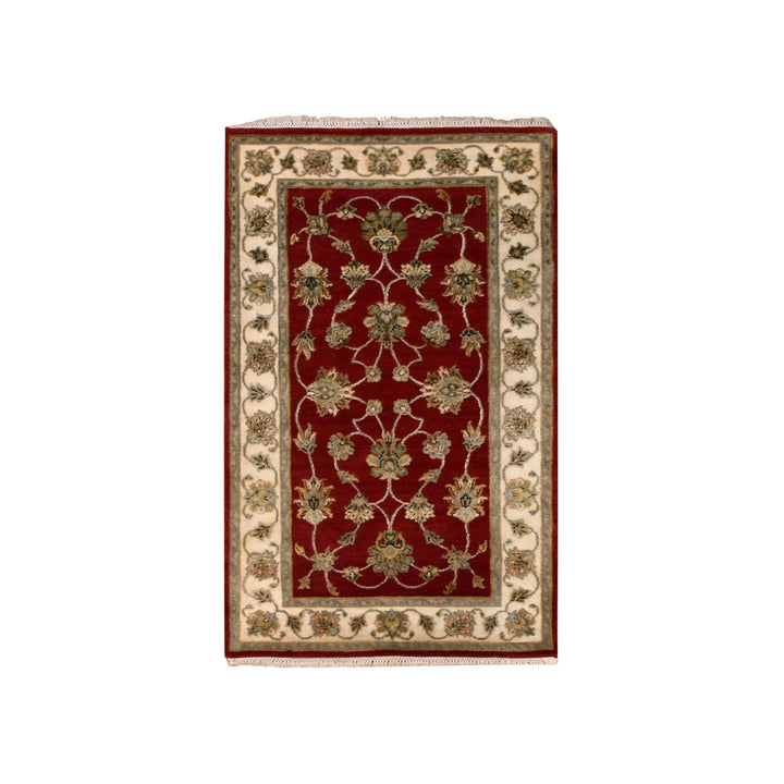 3'0" x 5'2" New Hand Knotted Red Wool Rectangle Oriental Rug - MOA10275404