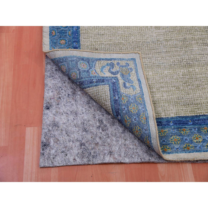 9'1" x 12'1" Vintage Hand Knotted Grey Wool Rectangle Oriental Rug - MOA10275409