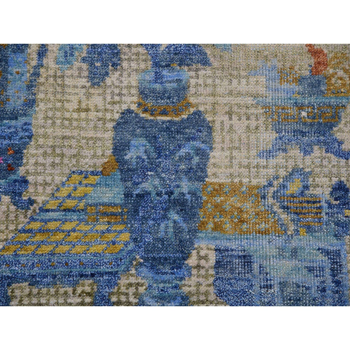 9'1" x 12'1" Vintage Hand Knotted Grey Wool Rectangle Oriental Rug - MOA10275409