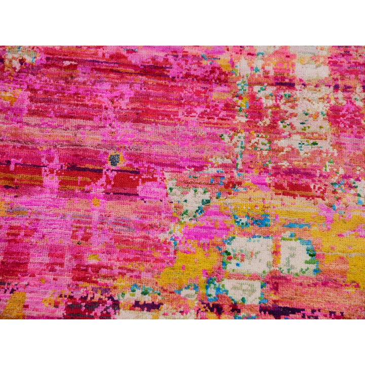 8'10" x 12'2" New Hand Knotted Pink Cotton Rectangle Oriental Rug - MOA10275442