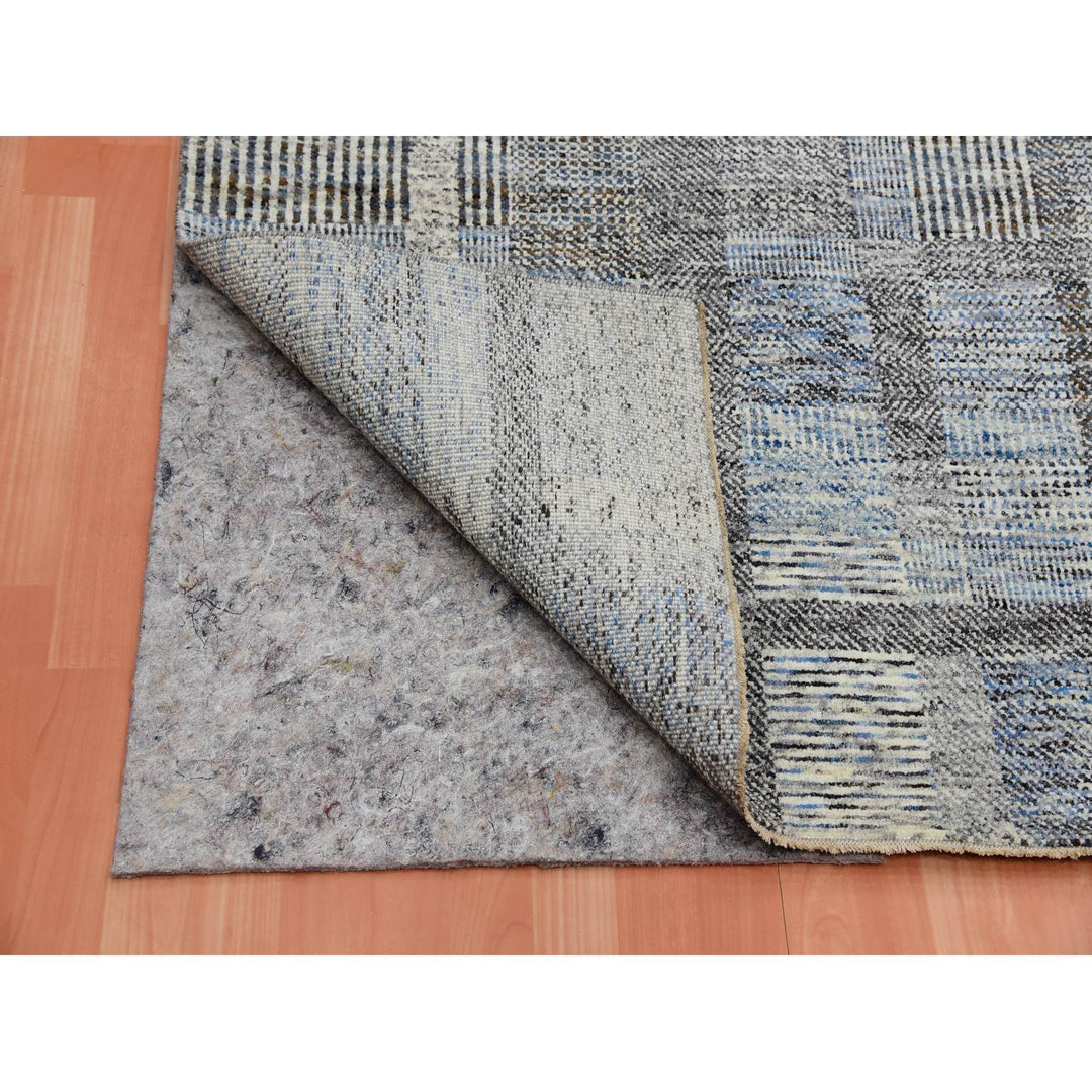 8'0" x 10'2" New Hand Knotted Grey Cotton Rectangle Oriental Rug - MOA10275446