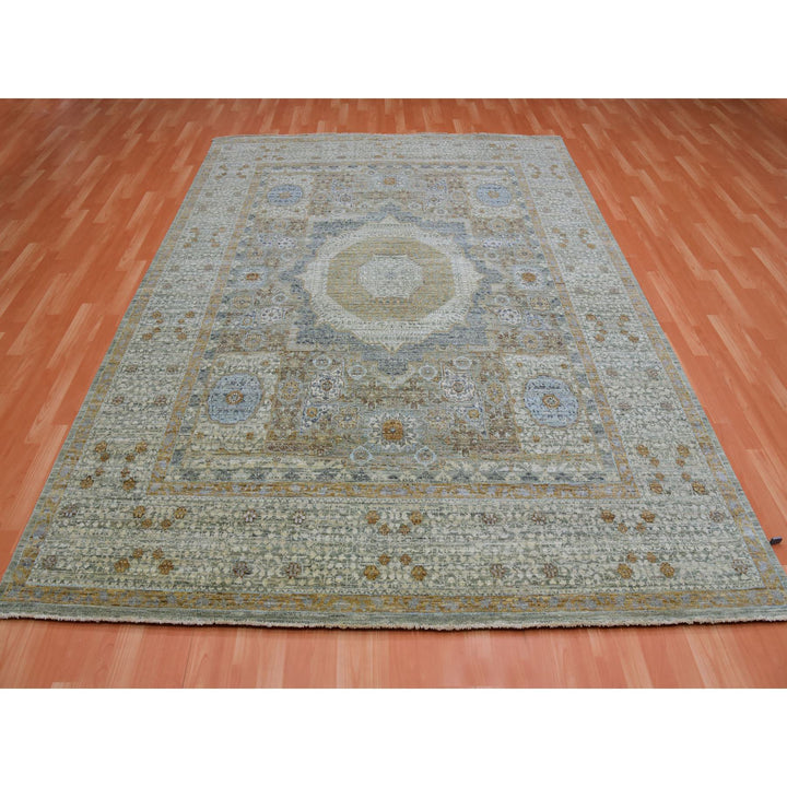 7'11" x 10'1" New Hand Knotted Green Cotton Rectangle Oriental Rug - MOA10275447