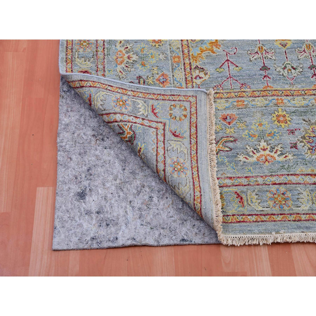 10'0" x 13'6" New Hand Knotted Grey Wool Rectangle Oriental Rug - MOA10275450