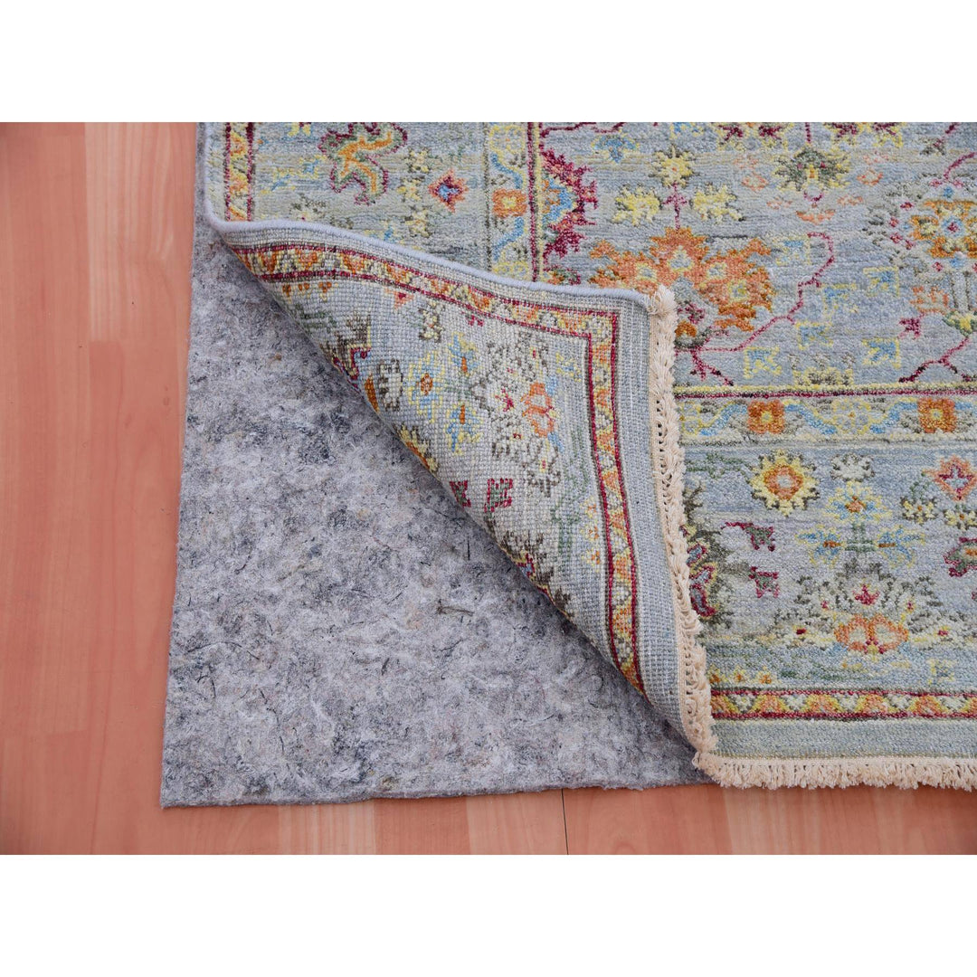 5'1" x 6'10" New Hand Knotted Grey Wool Rectangle Oriental Rug - MOA10275455