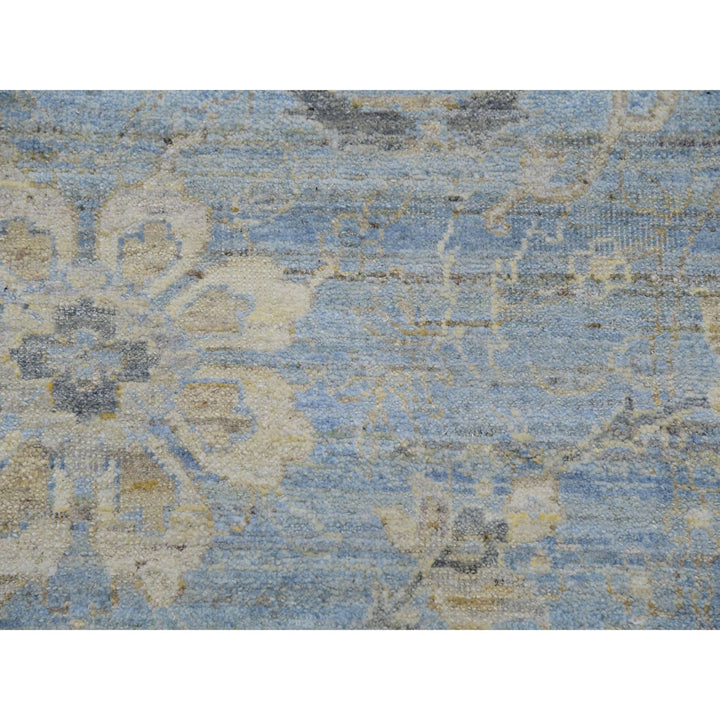 9'1" x 11'6" New Hand Knotted Blue Wool Rectangle Oriental Rug - MOA10275467