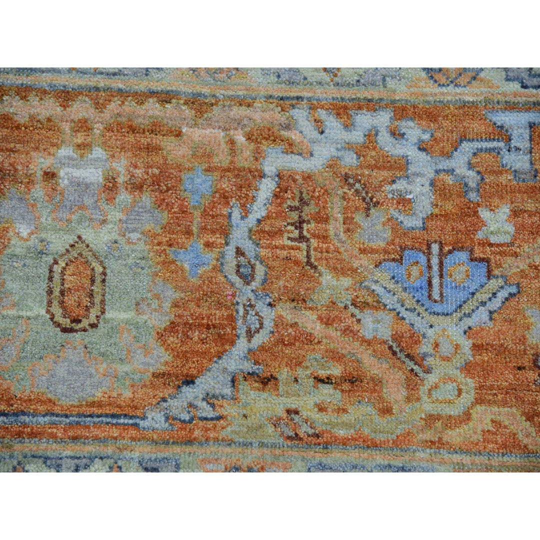 9'0" x 11'10" New Hand Knotted Blue Wool Rectangle Oriental Rug - MOA10275469