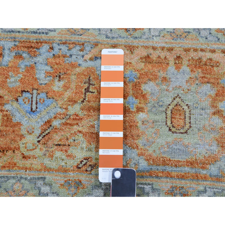 8'1" x 9'7" New Hand Knotted Blue Wool Rectangle Oriental Rug - MOA10275471