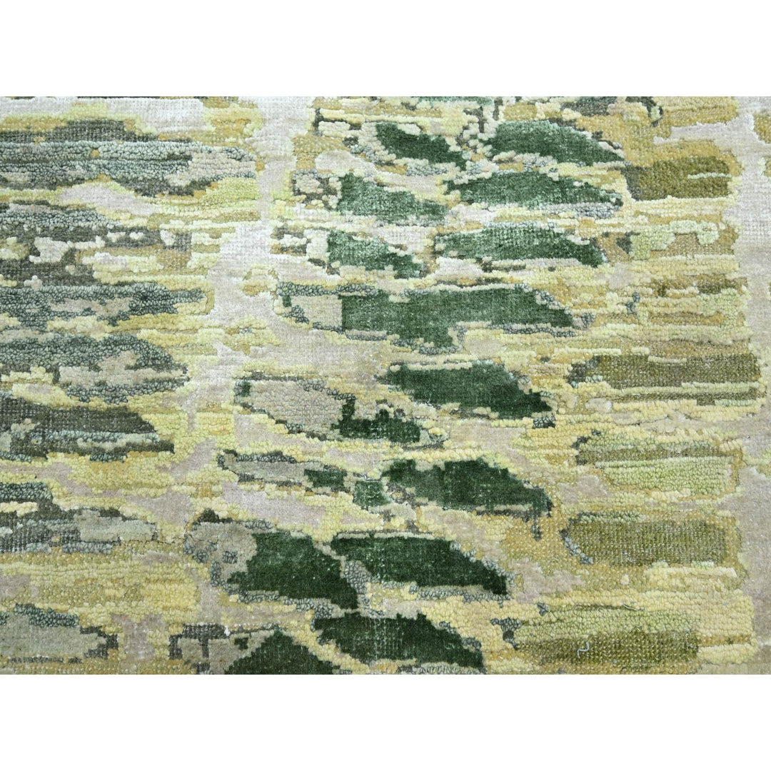 6'1" x 9'3" New Hand Knotted Green Cotton Rectangle Oriental Rug - MOA10275476