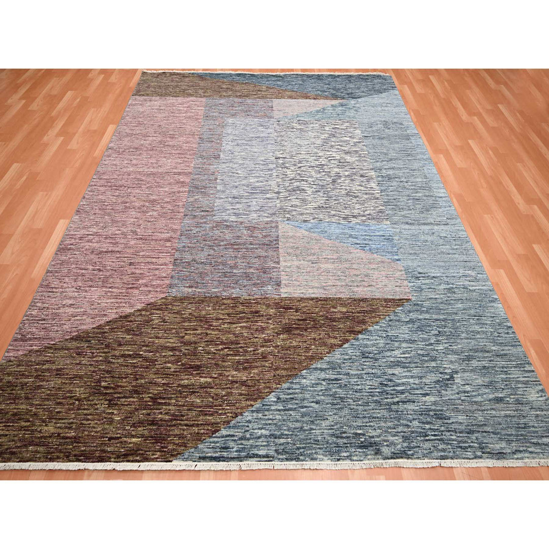 8'0" x 10'0" New Hand Knotted Multicolored Wool Rectangle Oriental Rug - MOA10275504