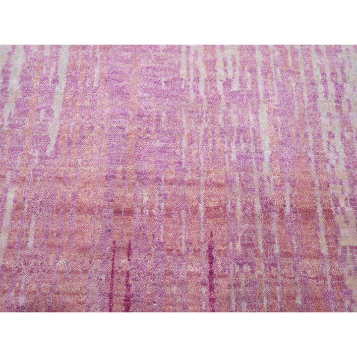 8'1" x 10'4" New Hand Knotted Pink Wool Rectangle Oriental Rug - MOA10275514