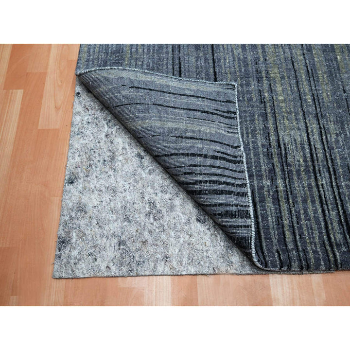 9'0" x 12'2" New Hand Knotted Grey Wool Rectangle Oriental Rug - MOA10275520