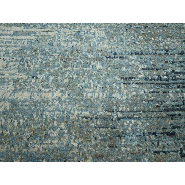 7'11" x 10'1" New Hand Knotted Blue Wool Rectangle Oriental Rug - MOA10275533