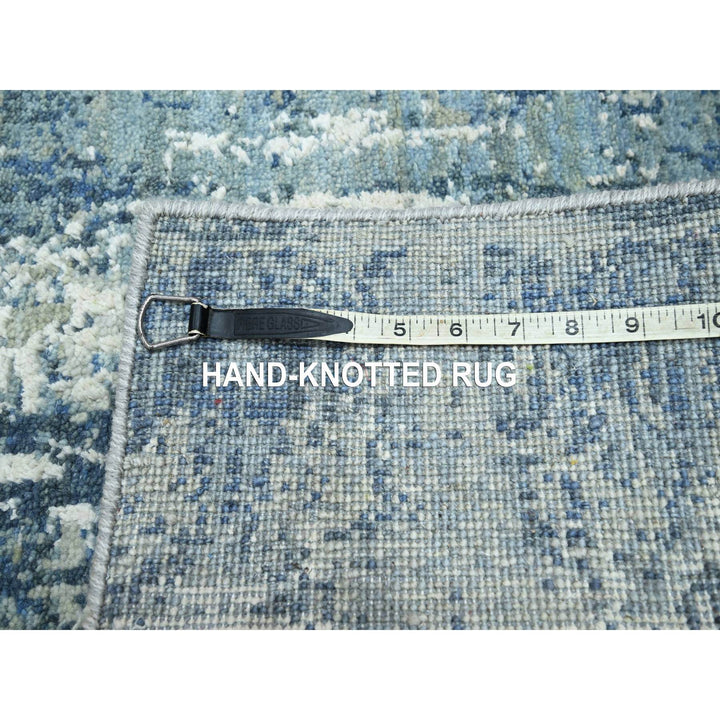 2'0" x 3'2" New Hand Knotted Blue Wool Rectangle Oriental Rug - MOA10275537