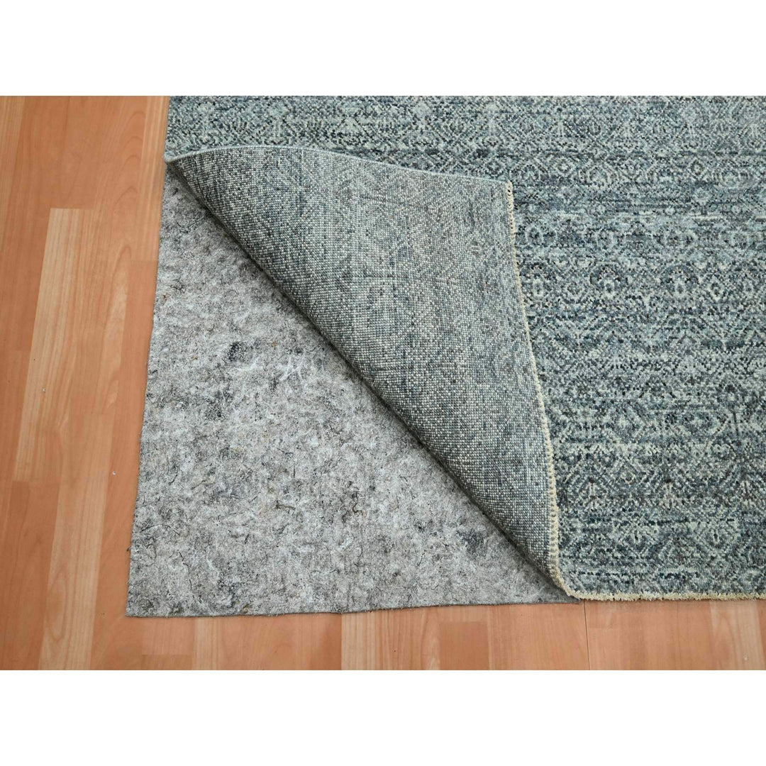 9'0" x 12'2" New Hand Knotted Grey Wool Rectangle Oriental Rug - MOA10275543