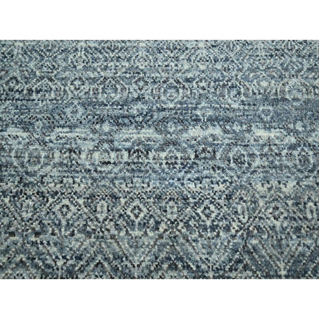 9'0" x 12'2" New Hand Knotted Grey Wool Rectangle Oriental Rug - MOA10275543