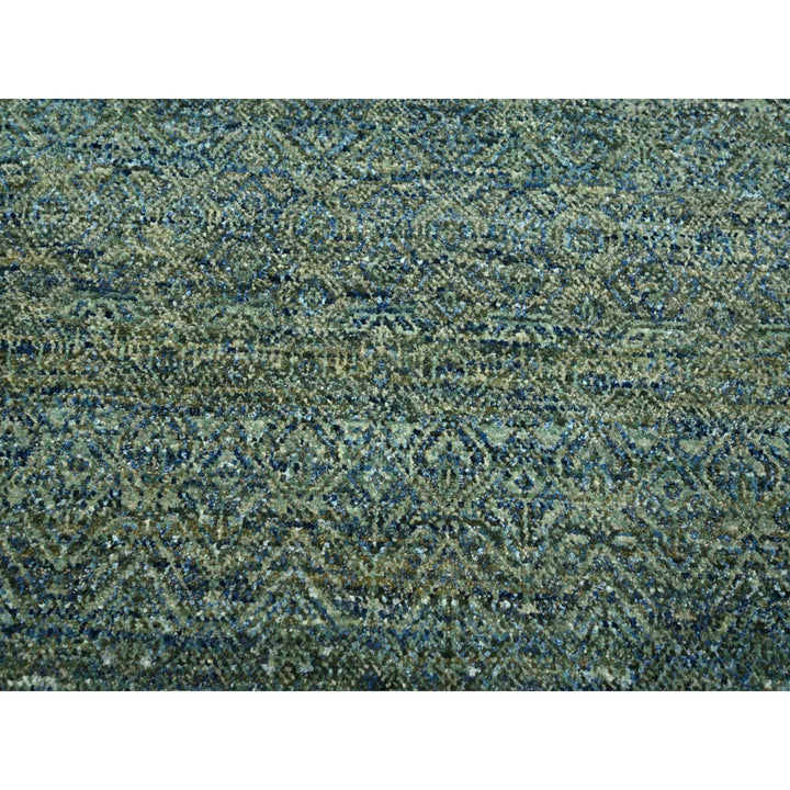 9'0" x 11'11" New Hand Knotted Blue Wool Rectangle Oriental Rug - MOA10275544