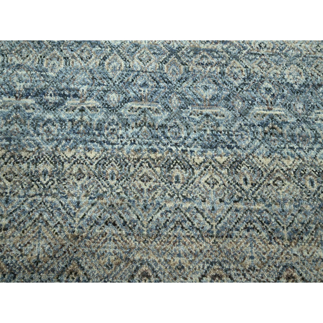 9'0" x 12'2" New Hand Knotted Grey Wool Rectangle Oriental Rug - MOA10275546