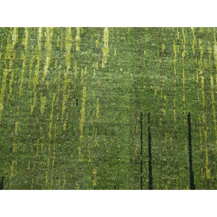 7'11" x 10'1" New Hand Knotted Green Wool Rectangle Oriental Rug - MOA10275550