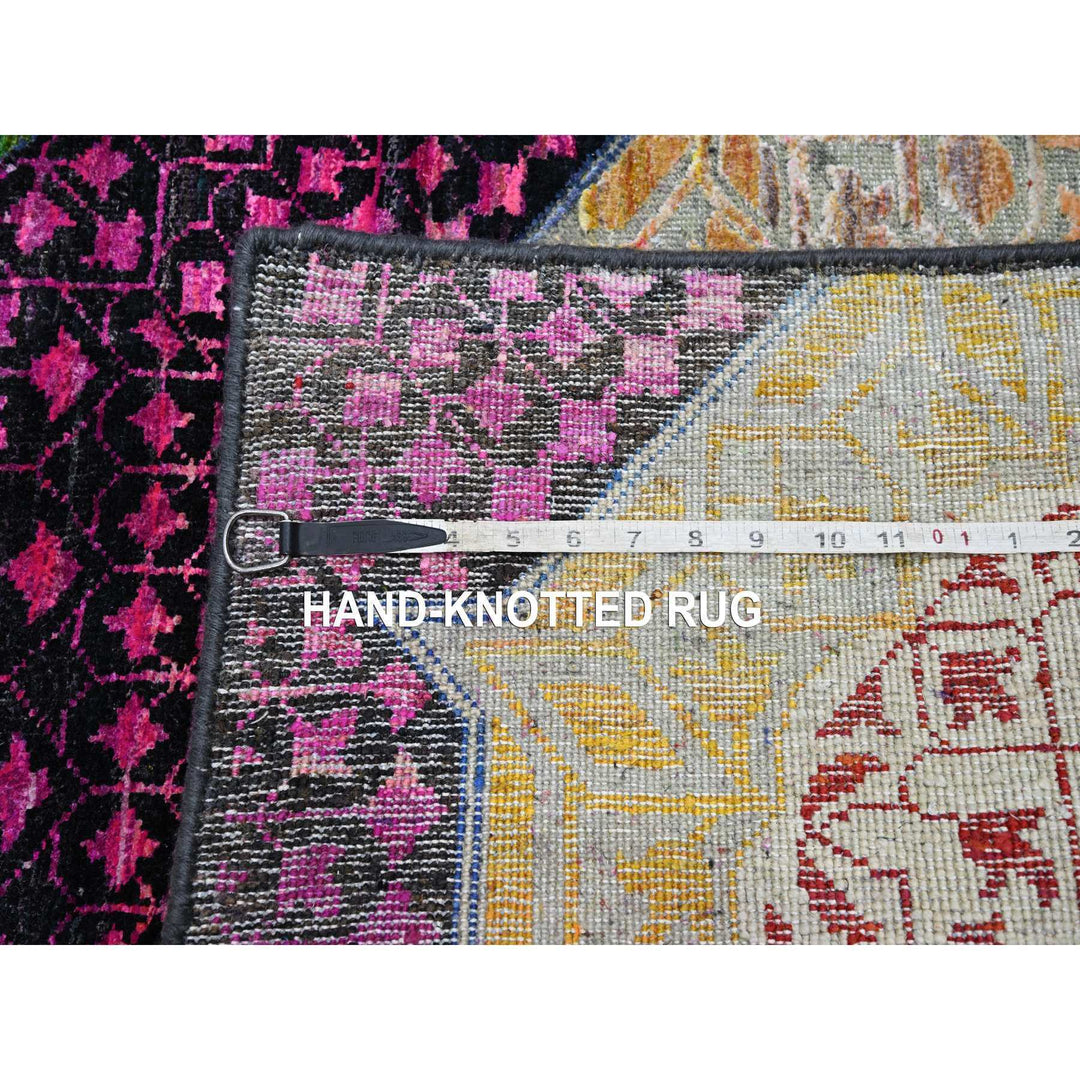 2'9" x 8'1" New Hand Knotted Red Wool & Silk Runner Oriental Rug - MOA10275555