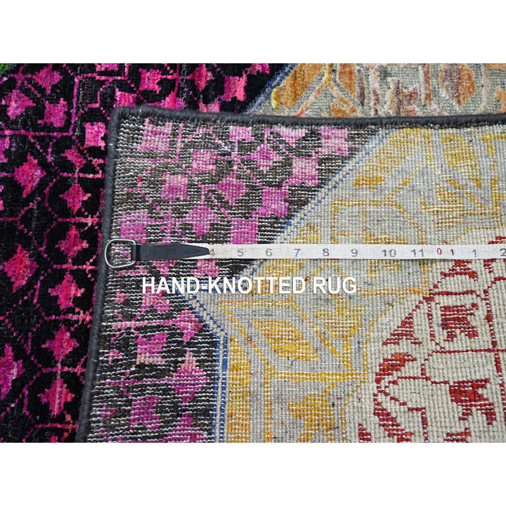 2'9" x 8'1" New Hand Knotted Red Wool & Silk Runner Oriental Rug - MOA10275555