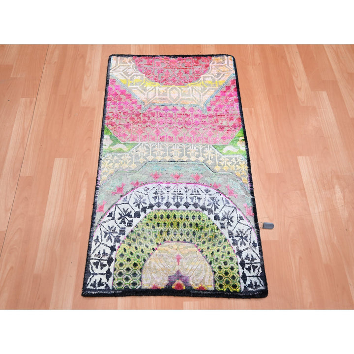 2'0" x 3'4" New Hand Knotted Yellow Wool & Silk Rectangle Oriental Rug - MOA10275557
