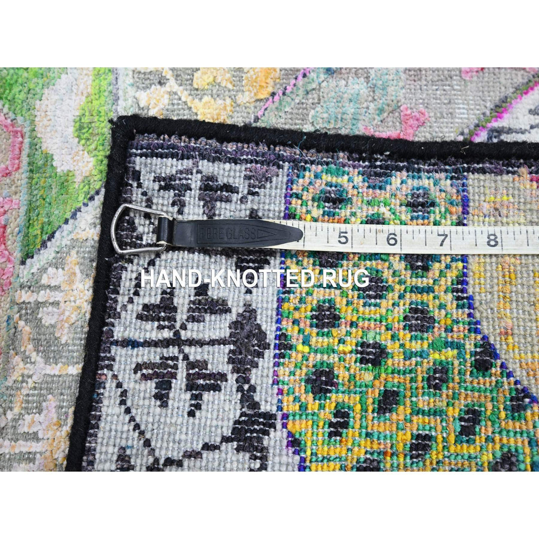 2'0" x 3'4" New Hand Knotted Yellow Wool & Silk Rectangle Oriental Rug - MOA10275557