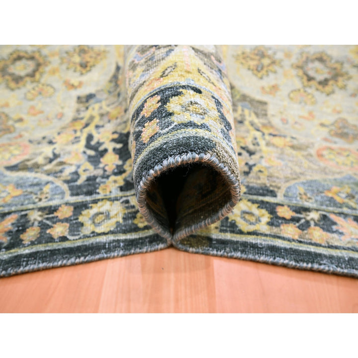 9'1" x 11'9" New Hand Knotted Black Wool Rectangle Oriental Rug - MOA10275559