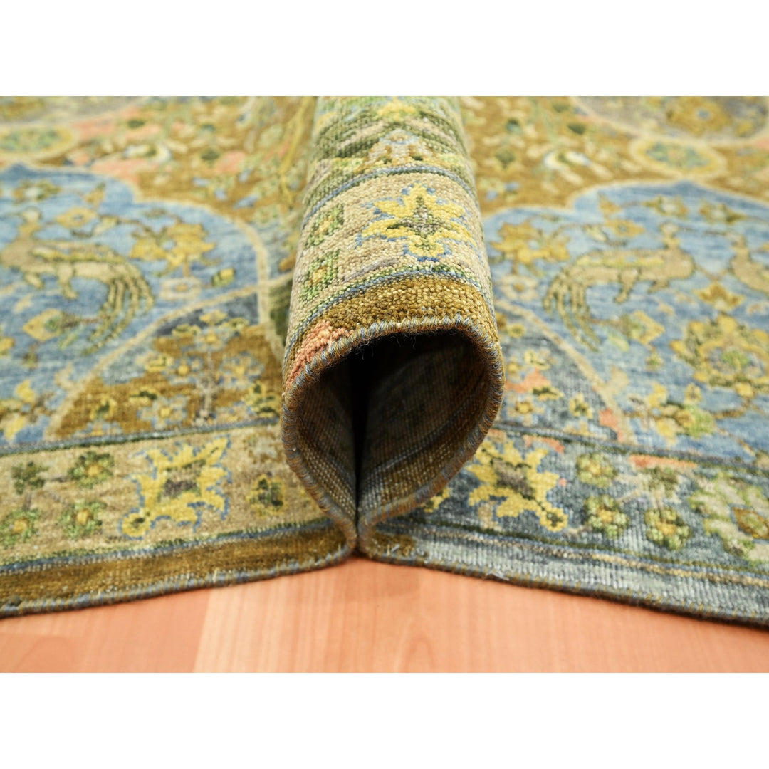 10'0" x 14'3" New Hand Knotted Green Wool Rectangle Oriental Rug - MOA10275561