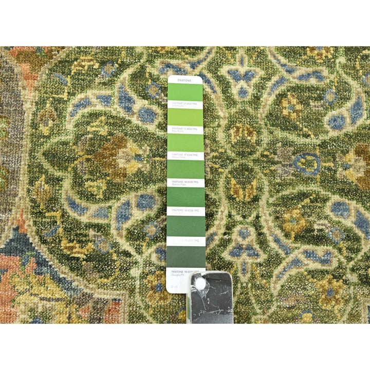10'0" x 14'3" New Hand Knotted Green Wool Rectangle Oriental Rug - MOA10275561