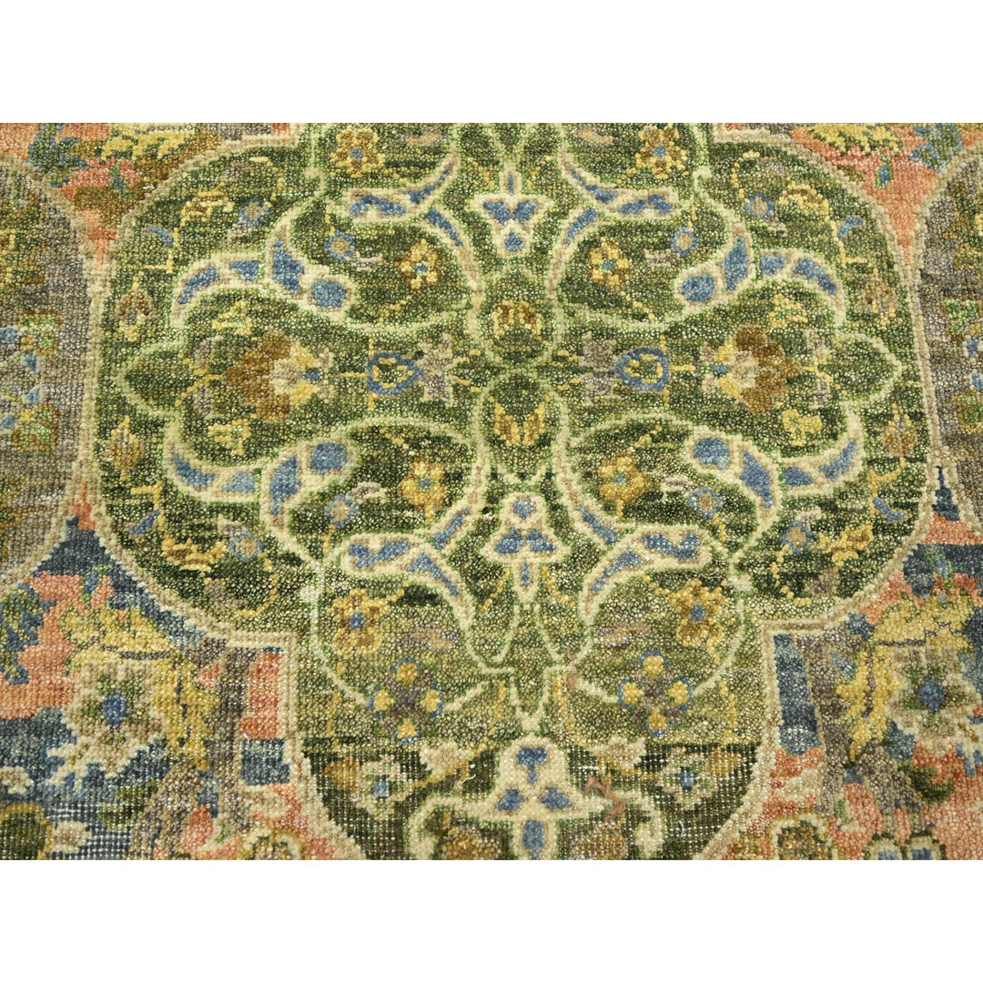10'0" x 14'3" New Hand Knotted Green Wool Rectangle Oriental Rug - MOA10275561