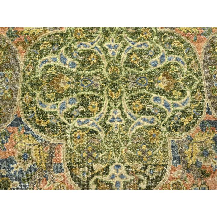 10'0" x 14'3" New Hand Knotted Green Wool Rectangle Oriental Rug - MOA10275561