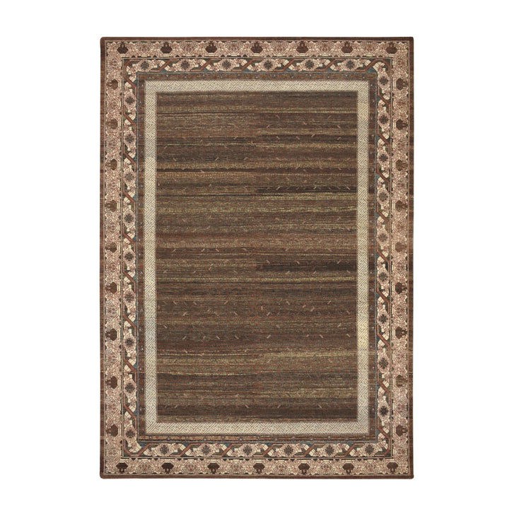 9'11" x 14'3" New Hand Knotted Brown Wool Rectangle Oriental Rug - MOA10275562